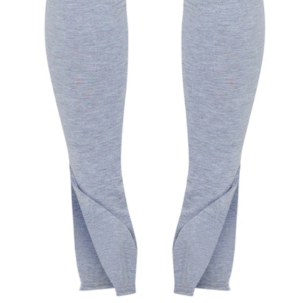 Grey Marl Basic Jersey Split Hem Leggings